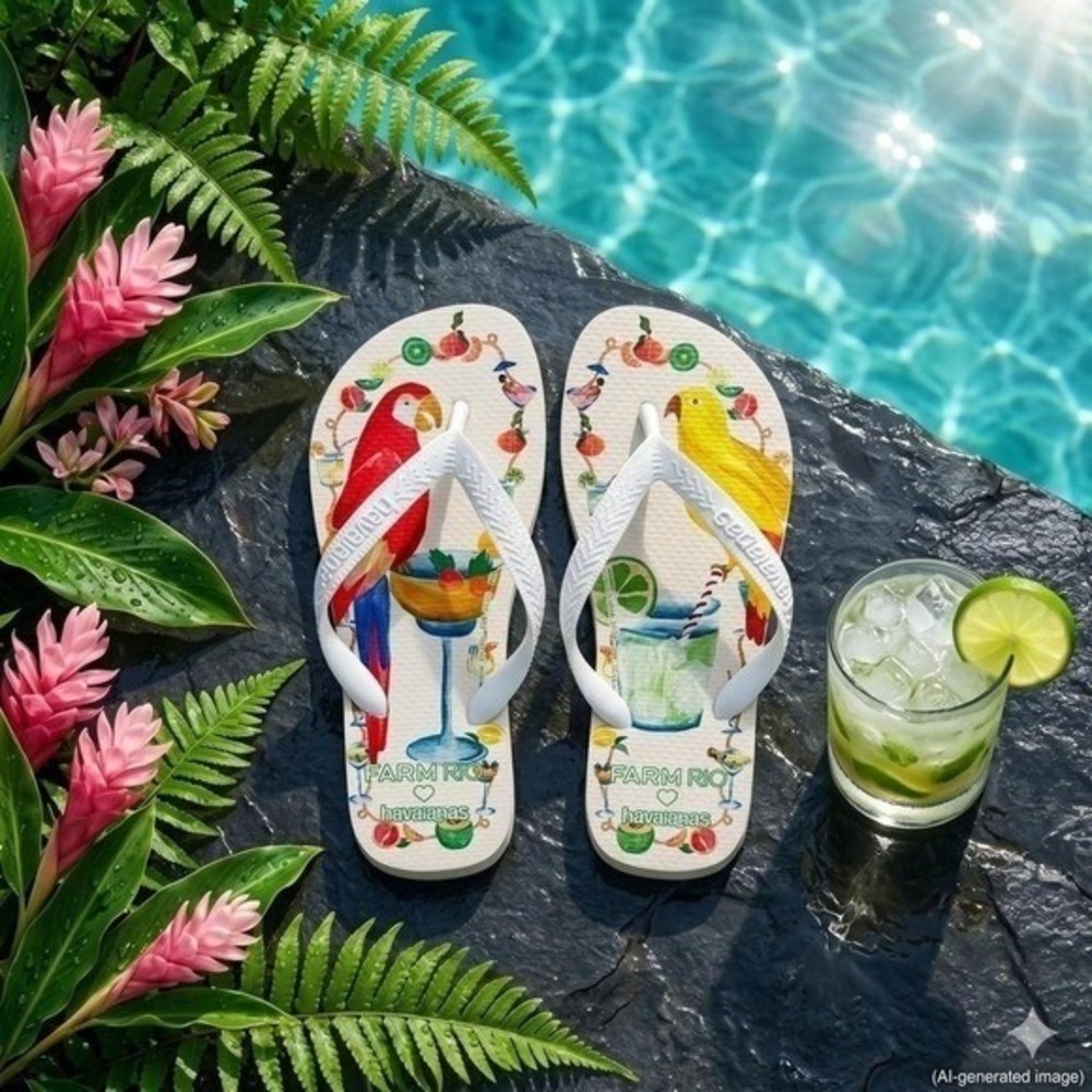 EXCLUSIVE! | W's 7/8 | FARM Rio 'Social Birds' flip flops / sandals TPPR0078